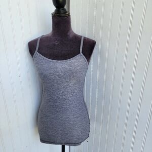Lululemon Tank Top Womens Gray Heathered Built In Bra Strappy Athletic Yoga Sz 6